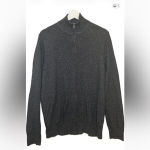 Bonobos Men's Charcoal Quarter Zip Cashmere Blend Sweater